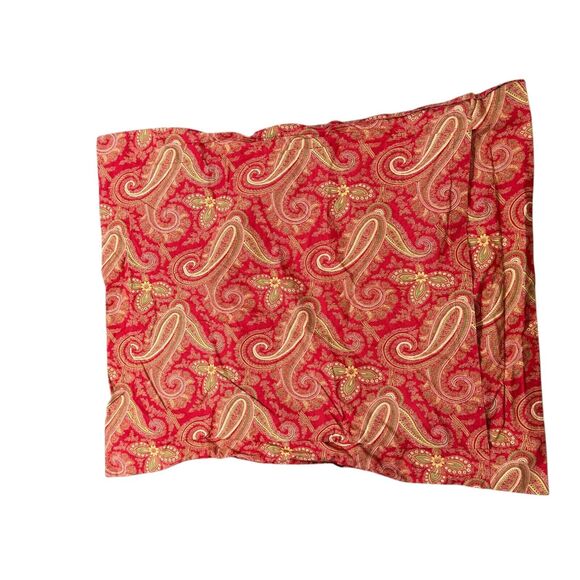 Pottery Barn Mira Anibel Red Paisley Euro Sham Single Pillow Cover Home - Picture 4 of 5